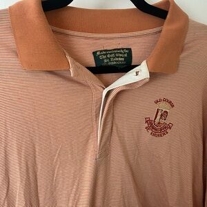 Men's St. Andrews Old Course Golf Shirt - Striped Orange